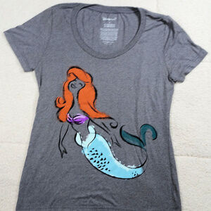 Disney Gray Mermaid T-Shirt Size Large